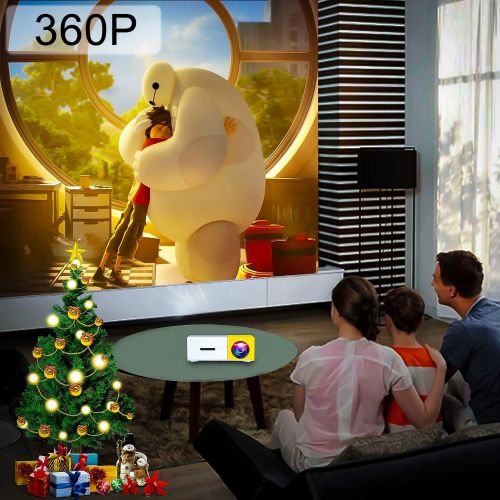  [아마존베스트]Pico Projector - Artlii 2020 New Mini Projector, Color LED Pico Projector for Cartoon, Movie, Kids Gift, Compatible with HDMI USB Laptop Video Games