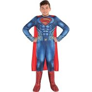 Costumes USA Justice League Part 1 Superman Muscle Costume for Boys, Includes a Padded Jumpsuit and a Cape