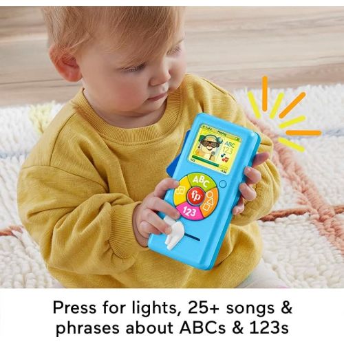 피셔프라이스 Fisher-Price Laugh & Learn Baby Learning Toy Puppy’s Music Player with Lights & Fine Motor Activities for Ages 6+ Months, Blue