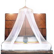 Basik Nature BASIK Nature Luxury Mosquito Net. PAGODA Round Mosquito Netting for Bed Canopy Full / Queen / King Size. Best Bug Nets For Camping Outside. A Thin Mesh Tent To Cover Hammock W/ Nat