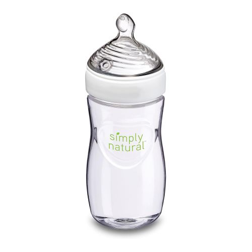 누크 NUK Simply Nautral Baby Bottle, Clear, 9 Ounce (Pack of 6)