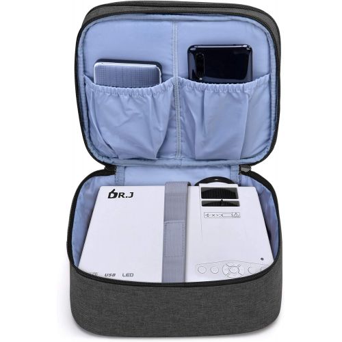  [아마존베스트]Luxja Carrying Bag for DR.J Mini Projector, Portable Case for Mini Projector and Accessories (Fits Most Major Mini Projectors), Black