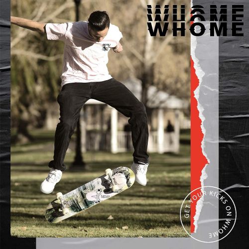  WHOME Pro Skateboard Complete for Adult Youth Kid and Beginner - 31 Double Kick Concave Street Skateboard 8 Layer Alpine Hard Rock Maple Deck ABEC-9 Bearings Includes T-Tool