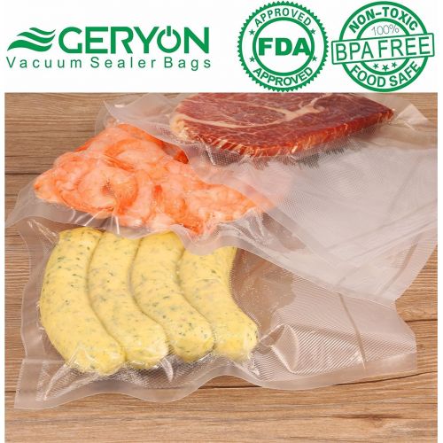  GERYON Vacuum Sealer Bags, Pre-Cut Food Sealer Bags Quart Size 8x12 for Food Saver & Sous Vide Cooking, 50 Count