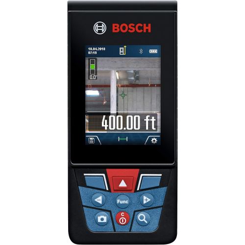  [아마존베스트]BOSCH GLM400C Blaze Outdoor 400 ft Bluetooth Connected Laser Measure with Camera and AA Batteries