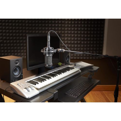 오디오테크니카 Audio-Technica AT2035 Cardioid Condenser Microphone, Perfect for Studio, Podcasting & Streaming, XLR Output, Includes Custom Shock Mount,Black