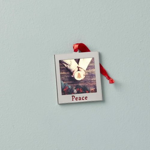 레녹스 Lenox 2020 Peace Frame Ornament, 0.10 LB, Metallic