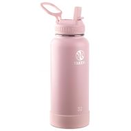 Takeya 51241 Actives Insulated Stainless Steel Bottle w/Straw Lid, 32oz Blush