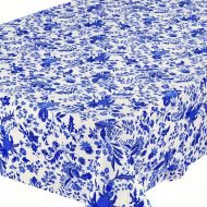 Le Cluny French Linens 58 Square Versailles Blue Cotton Coated Provence Tablecloth by Le Cluny