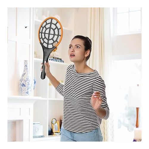 BLACK+DECKER Electric Fly Swatter- Fly Zapper- Tennis Bug Zapper Racket- Battery Powered Zapper- Electric Mosquito Swatter- Handheld Indoor & Outdoor- Non Toxic, Safe for Humans & Pets