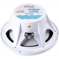 Pyle PLMRW8 8-Inch Outdoor Marine Audio Subwoofer - 400 Watt Single White Waterproof Bass Loud Speaker For Marine Stereo Sound System, Under Helm or Box Case Mount in Small Boat, W