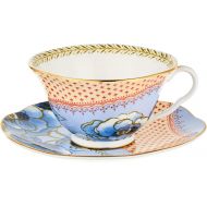 Wedgwood Butterfly Bloom Teacup & Saucer Set Blue Peony teacup and saucer, 2 Piece