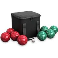 Bocce Ball Set ? Outdoor Backyard Family Games for Adults or Kids ? Complete with Bocce Balls, Pallino, and Equipment Carrying Case by Hey! Play!
