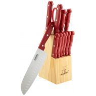 Prime Pacific Masterchef 13-Piece Knife Set with Block, Red