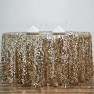 Efavormart.com Efavormart 120 Big Payette Sparkly Sequin Round Tablecloth for Wedding Banquet Party - Champagne - Premium Collection