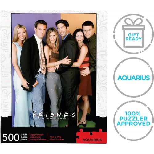  AQUARIUS Friends Cast Puzzle (500 Piece Jigsaw Puzzle) Officially Licensed Friends TV Show Merchandise & Collectibles Glare Free Precision Fit 14 x 19 Inches