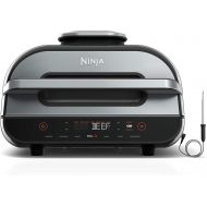 Amazon Renewed Ninja FG551 Foodi Smart XL 6-in-1 Indoor Grill with 4-Quart Air Fryer Roast Bake Dehydrate Broil and Leave-in Thermometer, with Extra Large Capacity, and a stainless steel Finish (