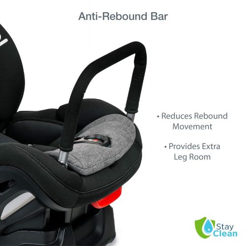  Britax Boulevard ClickTight Anti-Rebound Bar Convertible Car Seat, StayClean Grey - Stain, Moisture & Odor Resistant Fabric