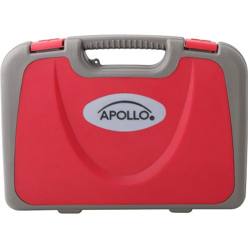  [아마존베스트]Apollo Tools DT0773 135 Piece Complete Household Tool Kit with 4.8 Volt Cordless Screwdriver and Most Useful Hand Tools and DIY accessories, Red