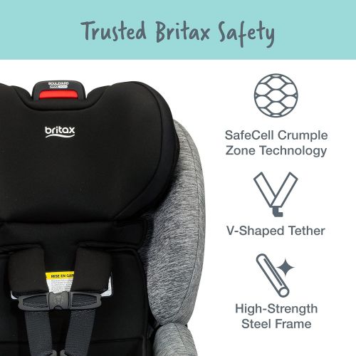  BRITAX Boulevard ClickTight Convertible Car Seat, Spark - Premium, Soft Knit Fabric [Amazon Exclusive]
