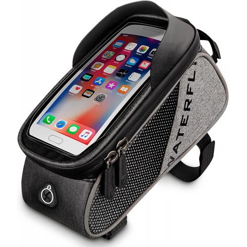  WATERFLY Bike Frame Bag - Waterproof Bike Phone Mount Handlebar Bag Phone Holder Bicycle Accessories for iPhone X/8/7 plus/7/6s/6 plus/5s