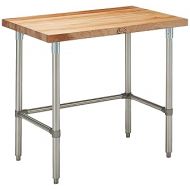 John Boos SNB07 Maple Top Work Table with Stainless Steel Base and Bracing, 36