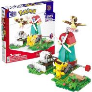 MEGA Pokemon Action Figure Building Toy Set, Countryside Windmill with 240 Pieces, Motion and 3 Poseable Characters, Gift Idea for Kids