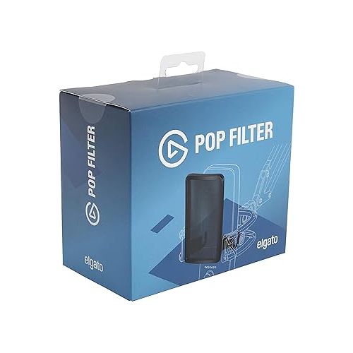  Elgato Pop Filter - Anti-Plosive Noise Shield Eliminates Pops and Hisses, Dual-Layer Steel Mesh with Magnetic Attachment Points, Custom Built for Elgato Wave:1/3, Black