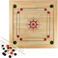 Carrom Board Game Classic Strike and Pocket Table Game with Cue Sticks, Coins, Queen and Striker for Adults, Kids, Boys and Girls by Hey! Play!,162435CGU