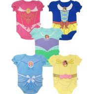 Disney Princess Baby Girls 5 Pack Bodysuits Belle Cinderella Snow White Aurora