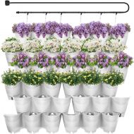 Worth SELF Watering Vertical Wall Hangers with Pots Included - Wall Plant Hangers - Each Wall Mounted Hanging Pot has 3 Pockets - 36 Total Pockets in This Set - Self Watering Planter Set