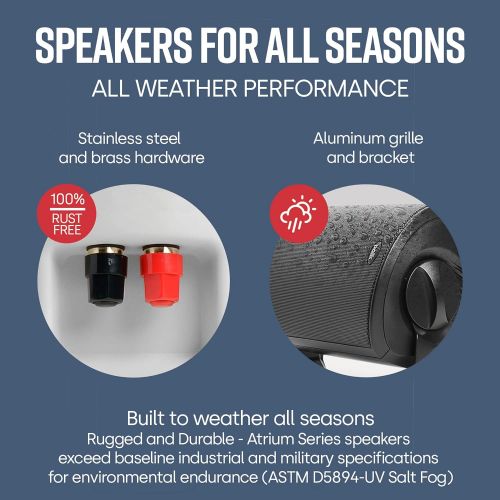  [아마존베스트]Polk Audio Atrium 4 Outdoor Speakers with Powerful Bass (Pair, White), All-Weather Durability, Broad Sound Coverage, Speed-Lock Mounting System