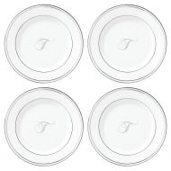 Lenox Federal Platinum Script Monogram Dinnerware Tidbit Plates, Set of 4, T