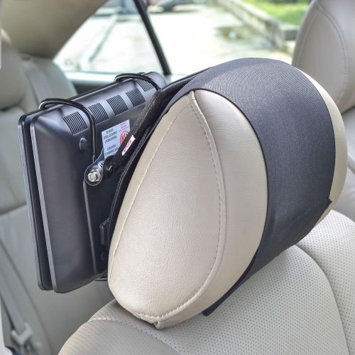  [아마존베스트]TFY Universal Car Headrest Mount Holder with Angle- Adjustable Holding Clamp for Swivel Screen Portable DVD Players, Black
