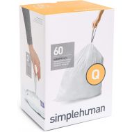 simplehuman Code Q Custom Fit Trash Can Liner, 3 refill packs (60 Count), 50-65 Liter / 13-17 Gallon