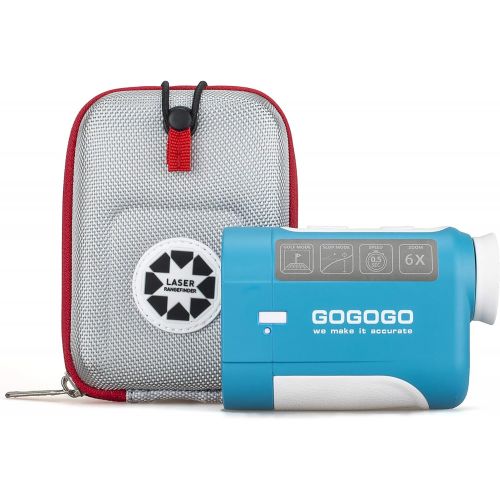  Gogogo Sport 650/900Yard Golf Rangefinder, 6X Magnification Laser Range Finder, with Pinsensor - Flag-Lock - Support Vibration - Slope Calculation- High-Precision Scan - Include Ba