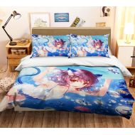 AJ WALLPAPER 3D Bubble Girl 654 Japan Anime Game Summer Bedding Pillowcases Quilt Duvet Cover Set Single Queen King | 3D Photo Bedding, AJ US Wendy (Twin)