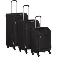 AmazonBasics Softside Spinner Luggage - 3 Piece Set (21, 25, 29), Black