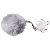Ababy aBaby Pom Pom Pacifier and Clip Gift Set Ribbon, Argyle, Grey