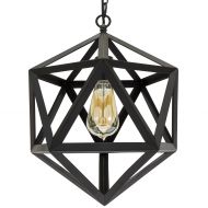 Best Choice Products 12in Industrial Wrought Iron Chandelier Light Fixture for Home, Dining Room, Cafe - Black