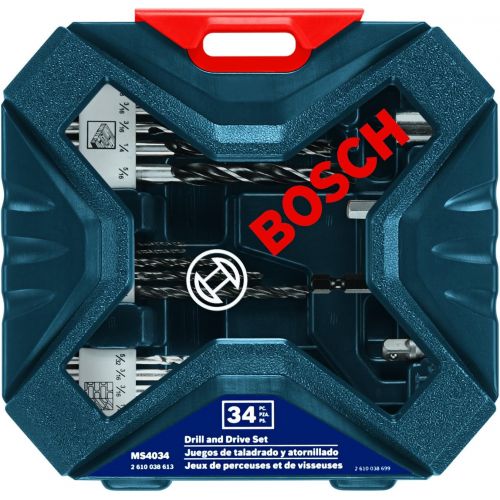  [아마존베스트]Bosch PS21-2A 12V Max 2-Speed Pocket Driver Kit with 2 Batteries, Charger and Case & MS4034 34-Piece Drill and Drive Bit Set