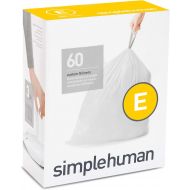 simplehuman Code E Custom Fit Drawstring Trash Bags in Dispenser Packs, 20 Liter / 5.3 Gallon, White ? 60 Liners