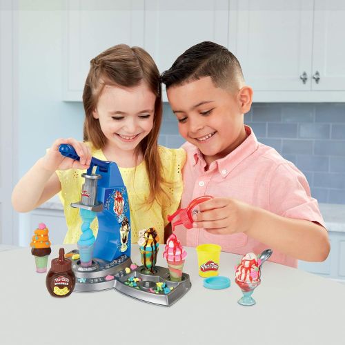  [아마존베스트]Play-Doh Kitchen Creations Drizzy Ice Cream Playset Featuring Drizzle Compound & 6 Non-Toxic Colors