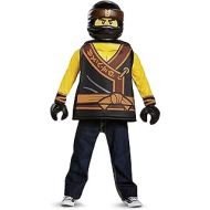 Disguise Cole Lego Ninjago Movie Classic Costume, Yellow/Black, Large (10-12)