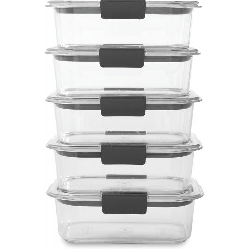  [아마존베스트]Rubbermaid Brilliance Food Storage Container, BPA free Plastic, Medium, 3.2 Cup, 5 Pack, Clear