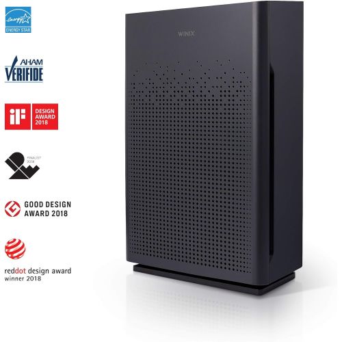  Winix AM80 True HEPA Air Purifier with Washable Advanced Odor Control (AOC) Carbon Filter, 360sq ft Room Capacity, Dark Grey, Large
