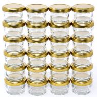 Caviar Line Small Mini Glass Jars With Tin Lids - 24 pack x 2 oz  All Purpose Empty Storage Jars