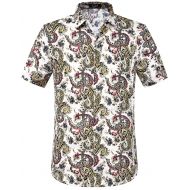 SSLR Mens Summer Flower Casual Short Sleeve Hawaiian Shirt