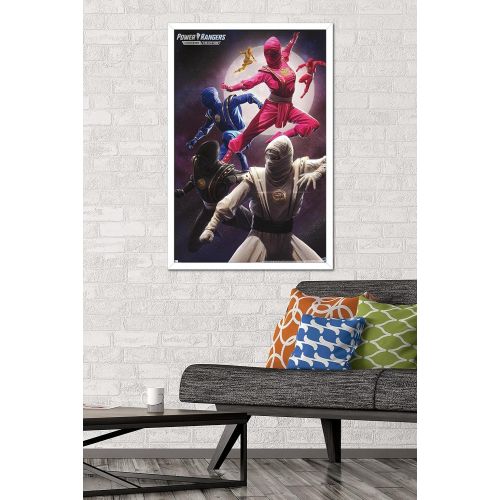  Trends International Power Rangers-Ninja Wall Poster, 22.375 x 34, White Framed Version