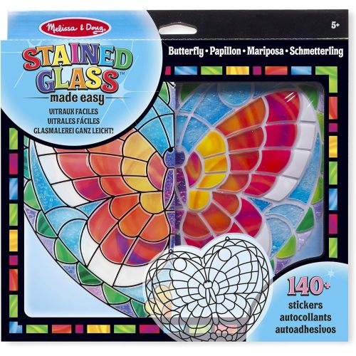  Melissa & Doug Stained Glass - Butterfly | Arts & Crafts | DIY | 5+ | Gift for Boy or Girl